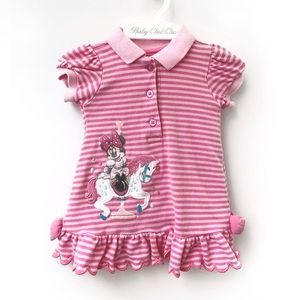 Disney Store Minnie Mouse Pique Stripe Baby Girls Dress